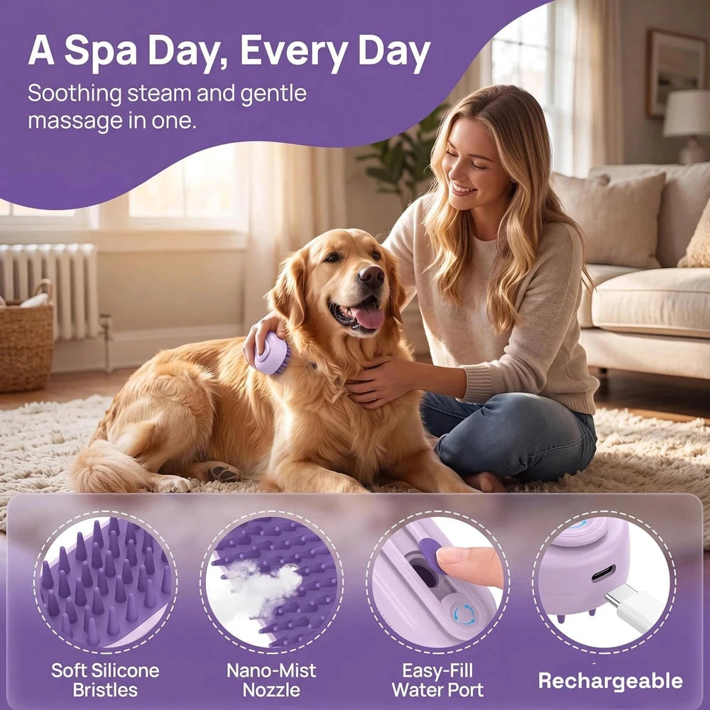 Cool Mist Pet Grooming Brush